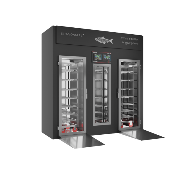 Stagionello® Fish Curing Device 100/300 Kg Walk-in Glass Door