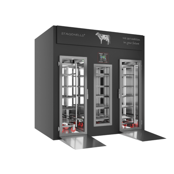 Stagionello® Meat Curing Device 800 Kg Walk-in 2 glasses