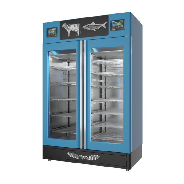 Stagionello® Fish Curing Device Combo 100+100 KG fish/meat glass door