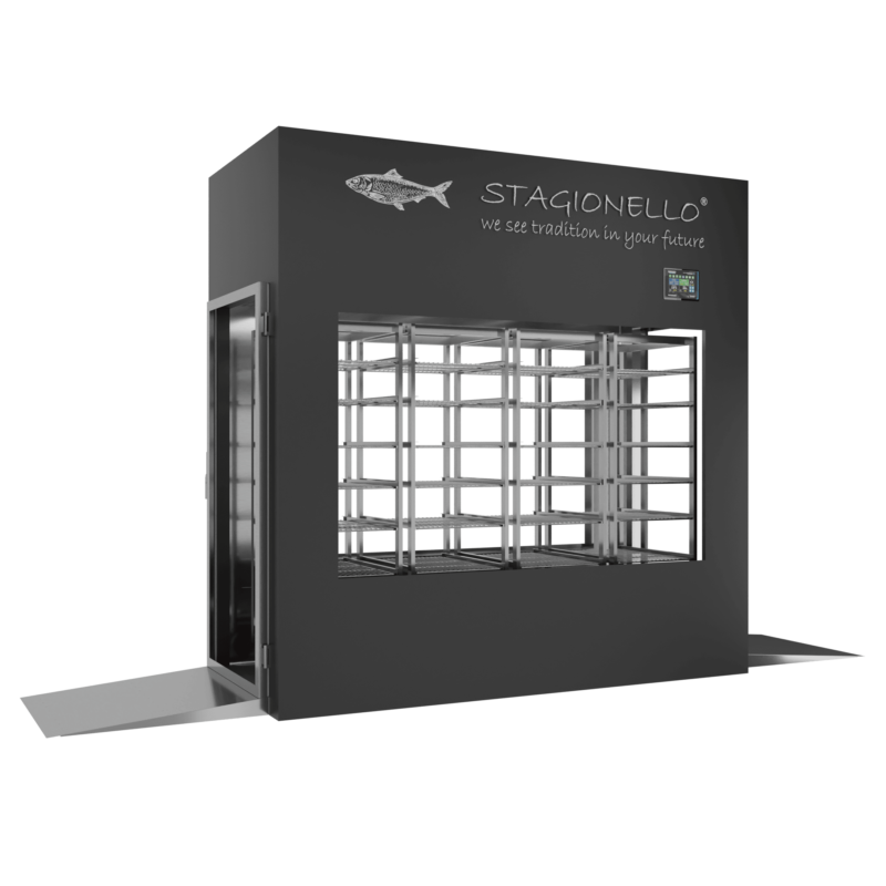 Stagionello® Fish Curing Device 600 Kg Tunnel 4 GLASSES