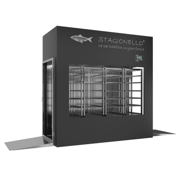 Stagionello® Fish Curing Device 600 Kg TUNNEL GLASS DOOR