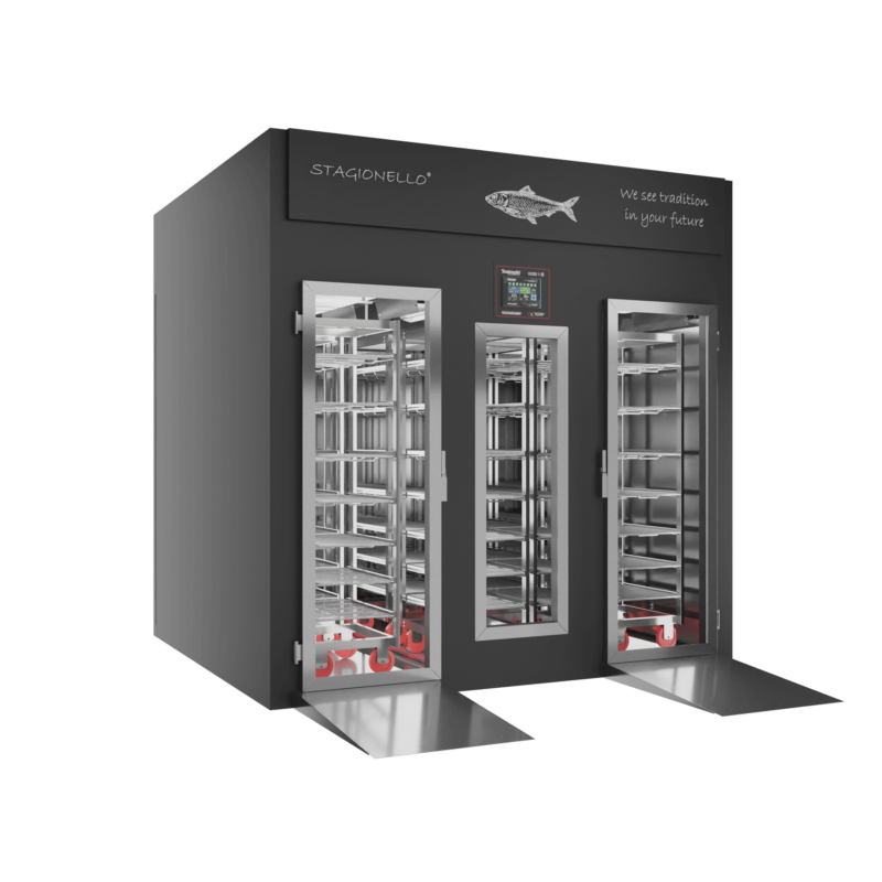 Stagionello® Fish Curing Device 1200 Kg Walk-in glass door