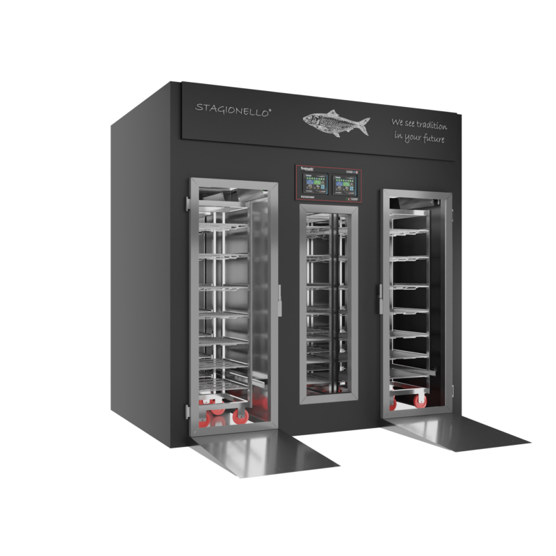 Stagionello® Fish Curing Device 200/600 Kg Walk-in GLASS DOOR