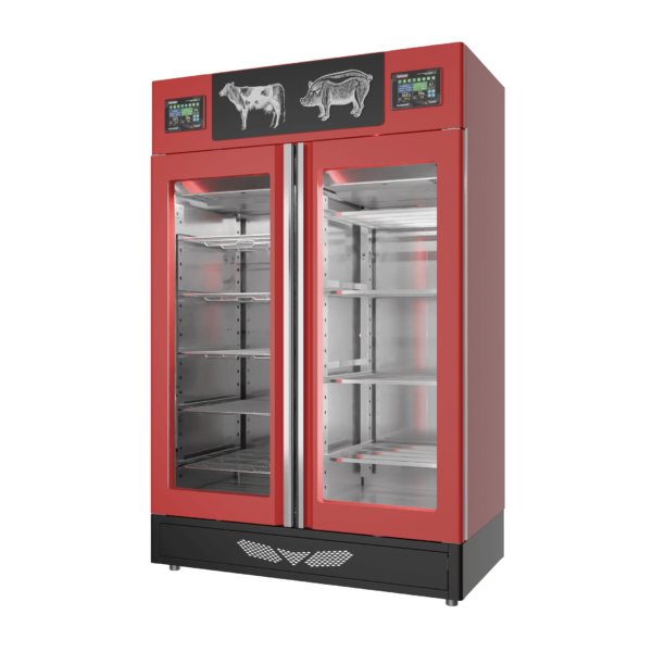 Stagionello® Salami Curing Device Combo 100+100 Kg Salami/Meat glass door