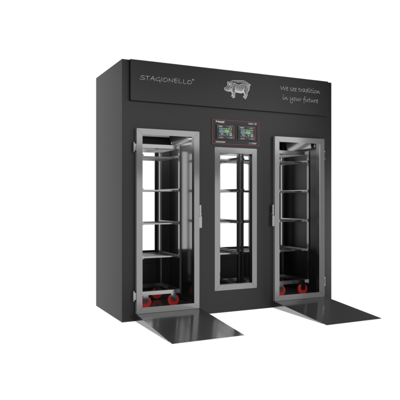 Stagionello® Salami Curing Device 100/300 Kg Walk-in 2 glasses